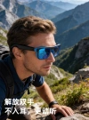 The black and blue-rimmed AI smart glasses support voice recognition, real-time translation and high-definition display Application Scenario